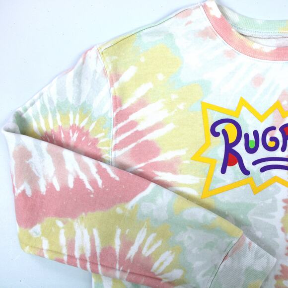 Nickelodeon Rugrats Womens XS Sweatshirt Tie Dye Oversized‎ Cartoon Pastel Retro - Picture 5 of 9